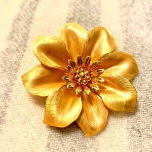 Golden Flower Brooch